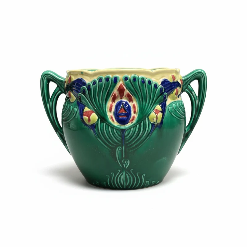 French majolica planter “Orchids” early 20th century