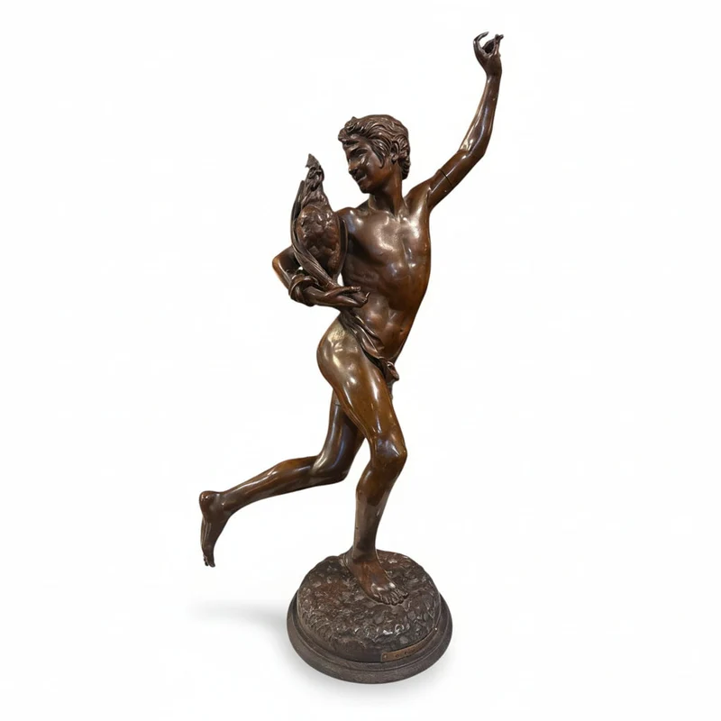 Bronze figure “Le combat de coq”, Alexandre Falguière