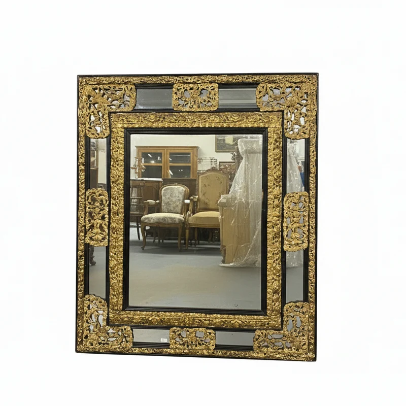 Napoleon III style pediment mirror with cherubs
