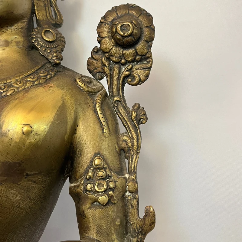 Gran figura tibetana de bronce 'Diosa Tara' mediados s.XX
