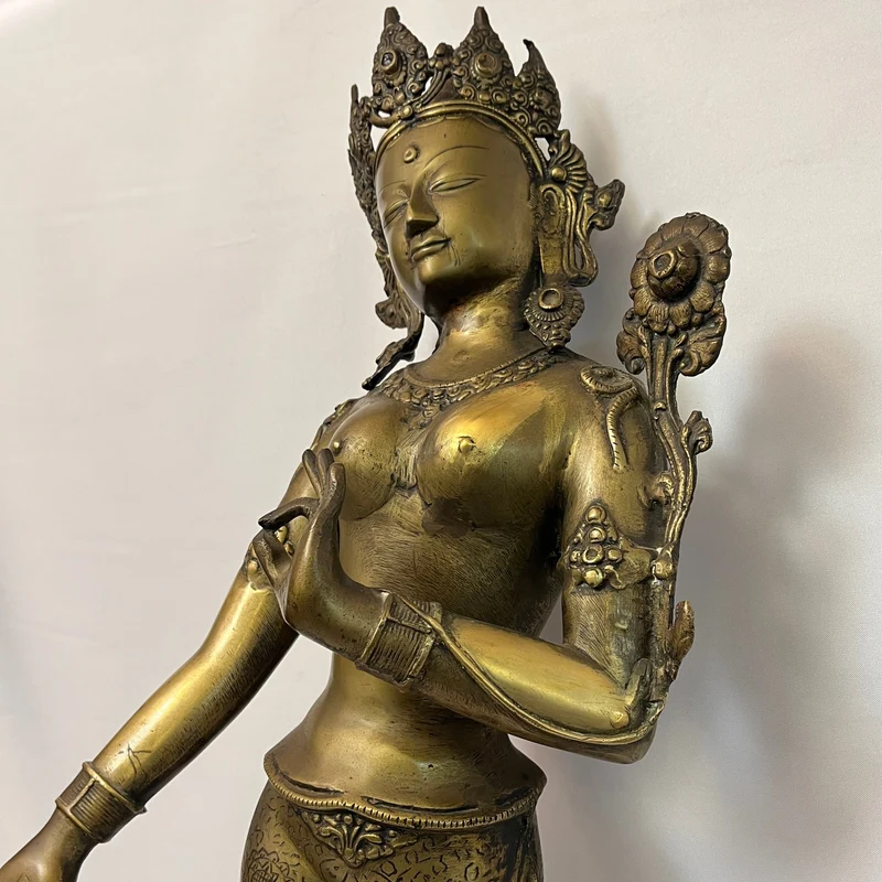 Gran figura tibetana de bronce 'Diosa Tara' mediados s.XX