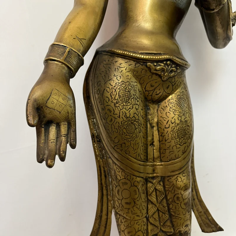 Gran figura tibetana de bronce 'Diosa Tara' mediados s.XX