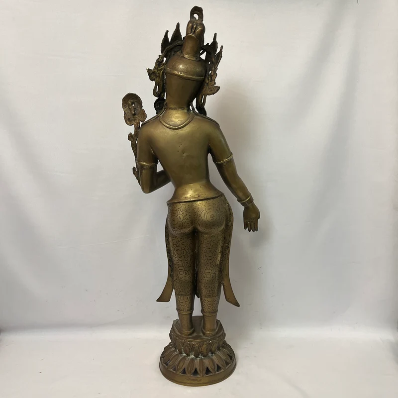 Gran figura tibetana de bronce 'Diosa Tara' mediados s.XX