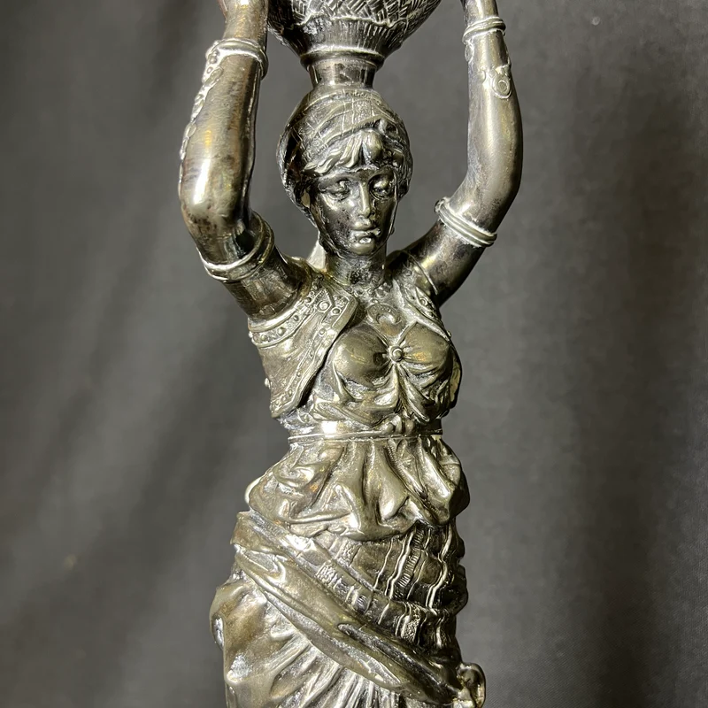 Centros de Mesa WMF Alemania circa 1900 estilo Art Nouveau en estaño y bronce 'Odaliscas'