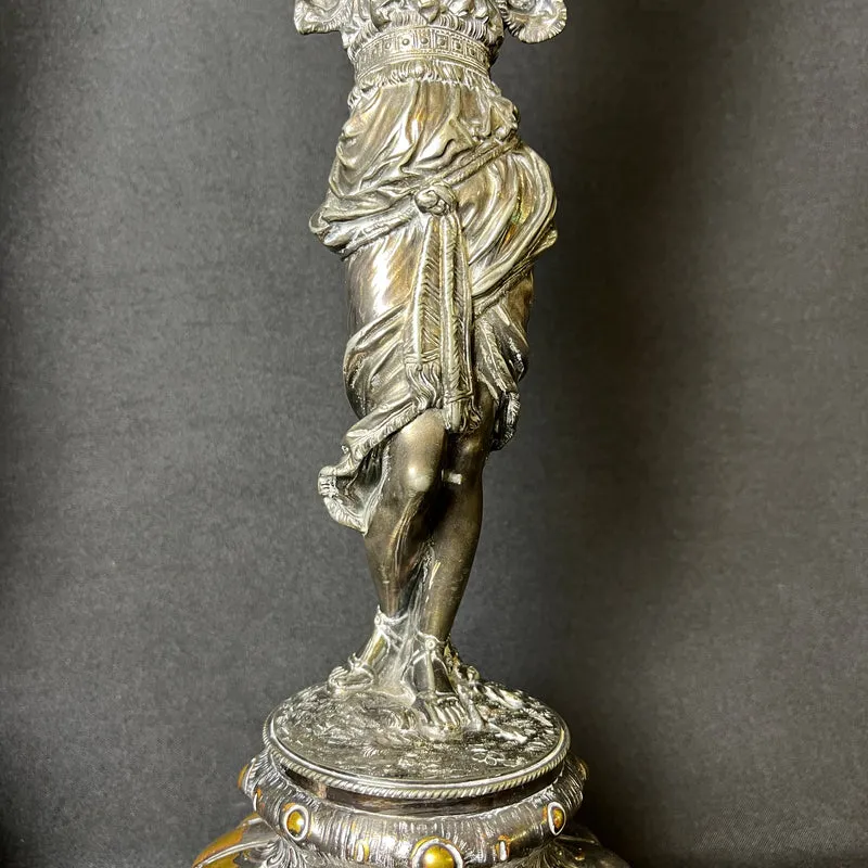 Centros de Mesa WMF Alemania circa 1900 estilo Art Nouveau en estaño y bronce 'Odaliscas'