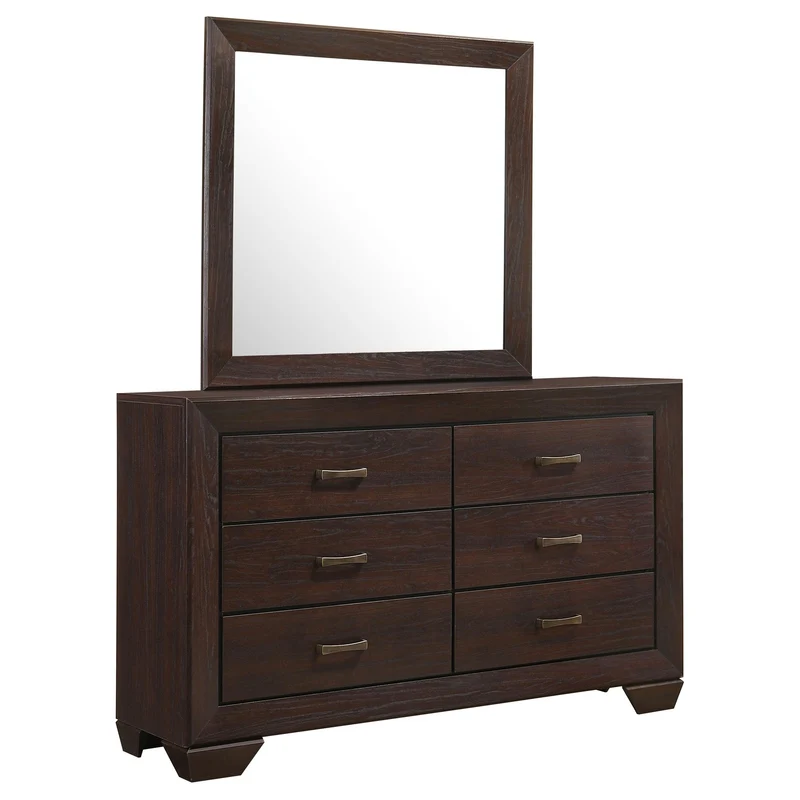 Coaster Furniture Kauffman 204393M 6-Drawer Dresser with Mirror - Dark Cocoa