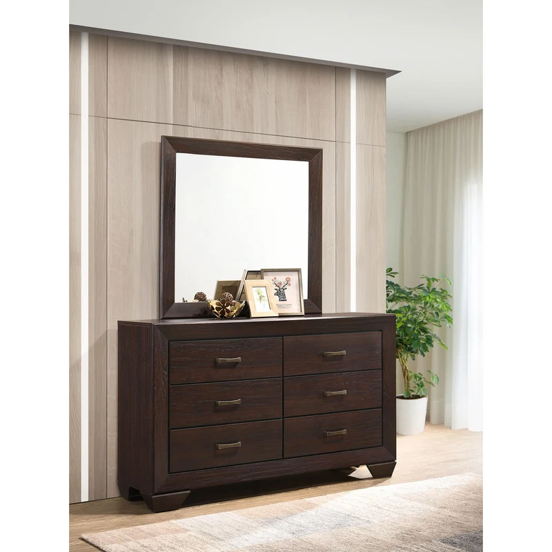 Coaster Furniture Kauffman 204393M 6-Drawer Dresser with Mirror - Dark Cocoa
