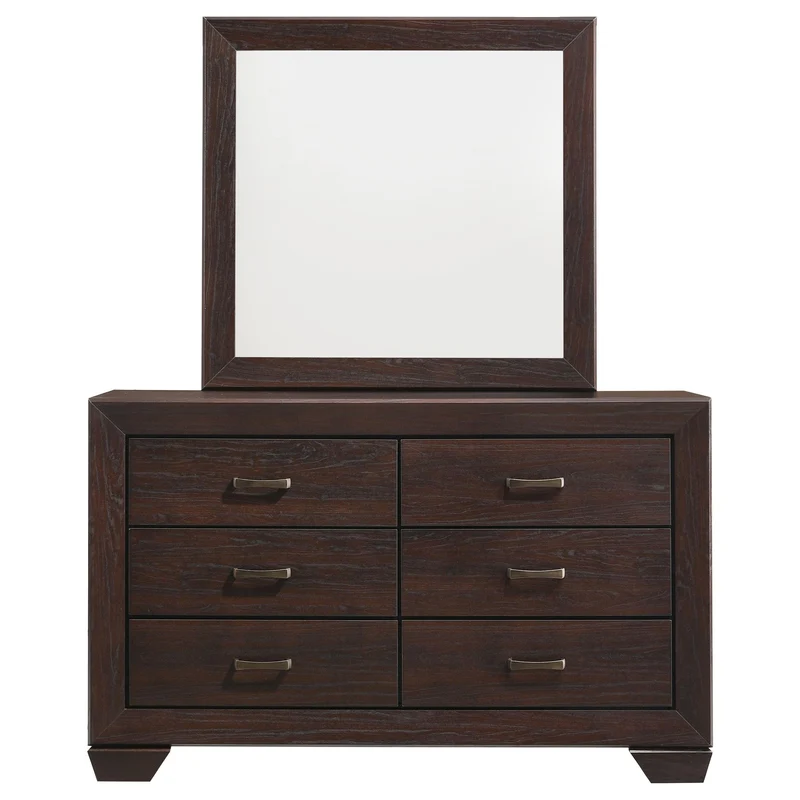 Coaster Furniture Kauffman 204393M 6-Drawer Dresser with Mirror - Dark Cocoa