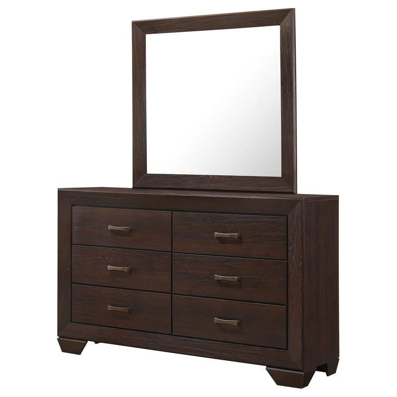 Coaster Furniture Kauffman 204393M 6-Drawer Dresser with Mirror - Dark Cocoa