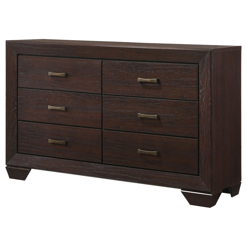 Coaster Furniture Kauffman 204393 6-Drawer Dresser - Dark Cocoa