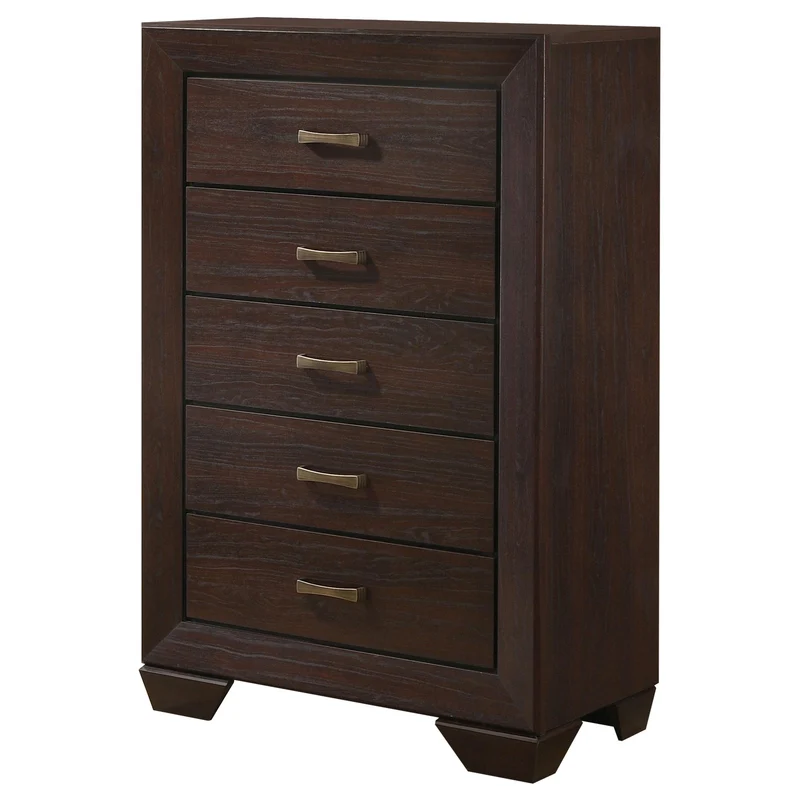 Coaster Furniture Kauffman 204395 5-Drawer Bedroom Chest - Dark Cocoa