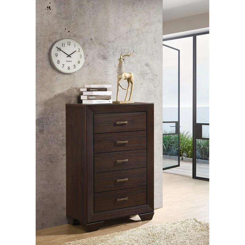 Coaster Furniture Kauffman 204395 5-Drawer Bedroom Chest - Dark Cocoa