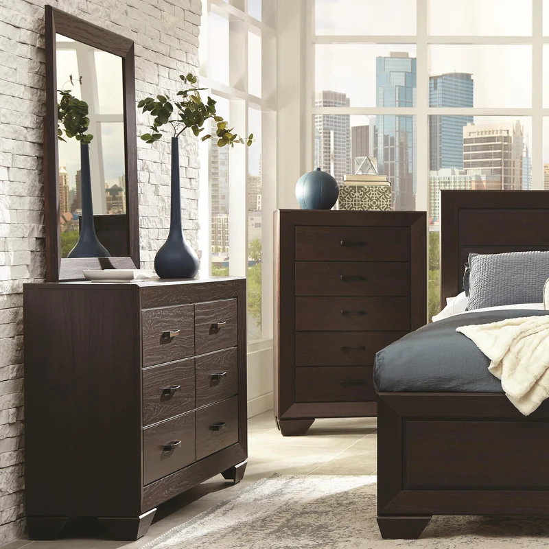 Coaster Furniture Kauffman 204394 Dresser Mirror - Dark Cocoa