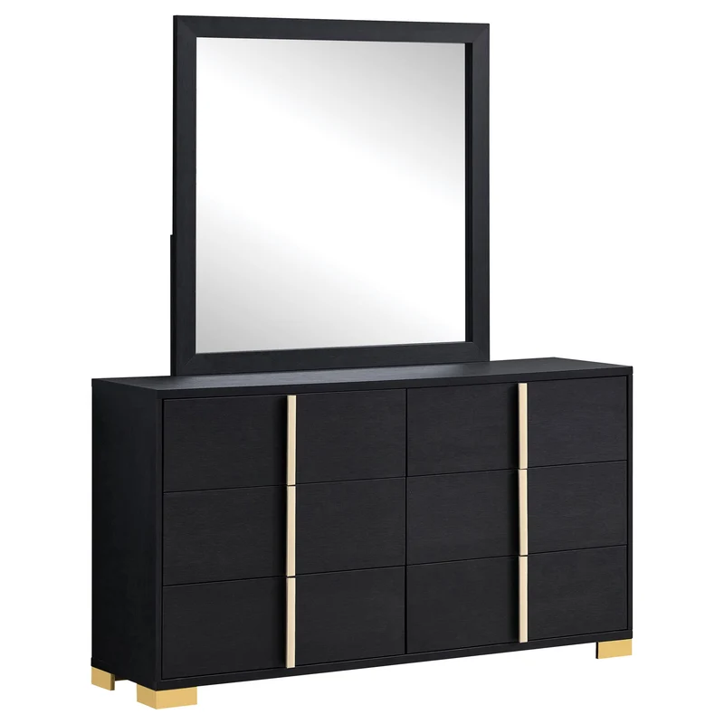 Coaster Furniture Marceline 222833M 6-Drawer Dresser with Mirror - Black