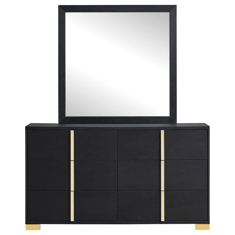 Coaster Furniture Marceline 222833M 6-Drawer Dresser with Mirror - Black