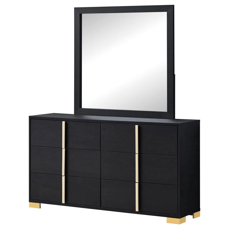 Coaster Furniture Marceline 222833M 6-Drawer Dresser with Mirror - Black