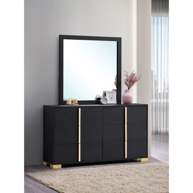 Coaster Furniture Marceline 222833M 6-Drawer Dresser with Mirror - Black