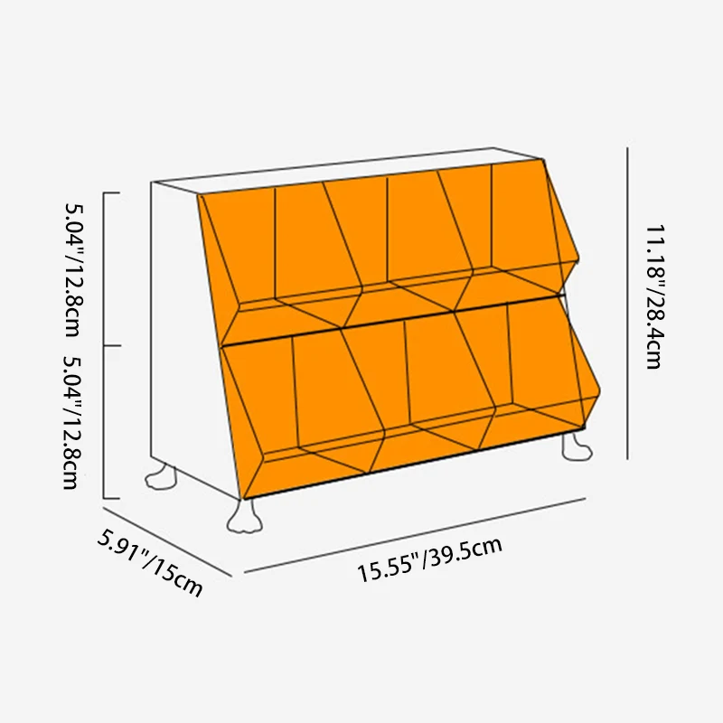 Contemporary Nordic Iron Acrylic Plastic Desktop Storage Shelf 6-Cabinet For Living Room & Entryway