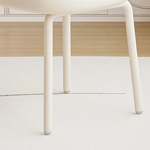 Modern Minimalist Round Bear Sherpa Fabric Carbon Steel Vanity Stool Backrest For Bedroom