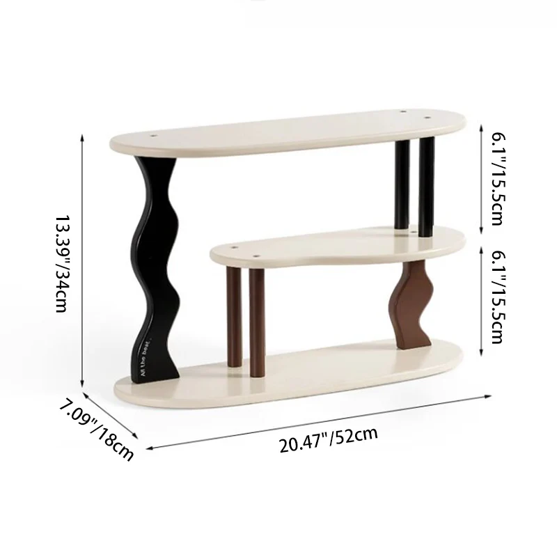 Contemporary Nordic MDF Acrylic Desktop Storage Shelf 3-Tier For Living Room & Entryway