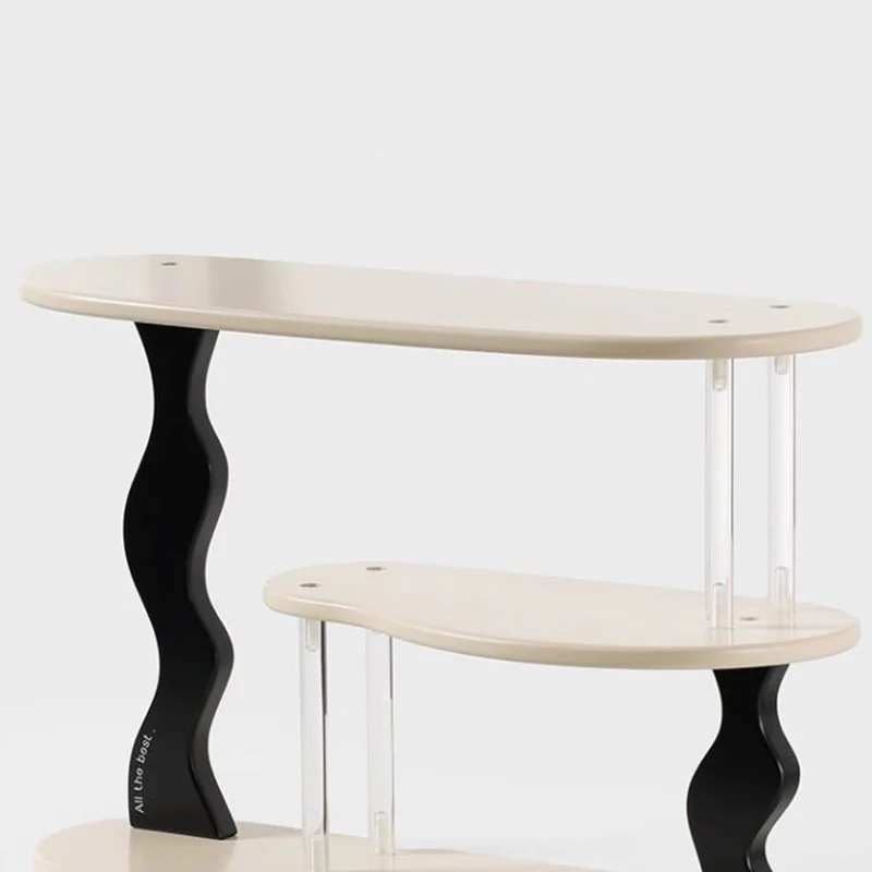 Contemporary Nordic MDF Acrylic Desktop Storage Shelf 3-Tier For Living Room & Entryway