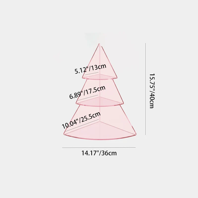 Contemporary Creative Acrylic Christmas Tree-shaped Desktop Storage Shelf 3-Tier Perfume & Cosmetics Display Shelf For Bedroom & Living Room