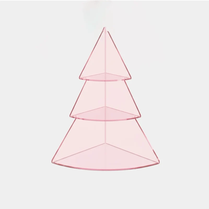 Contemporary Creative Acrylic Christmas Tree-shaped Desktop Storage Shelf 3-Tier Perfume & Cosmetics Display Shelf For Bedroom & Living Room