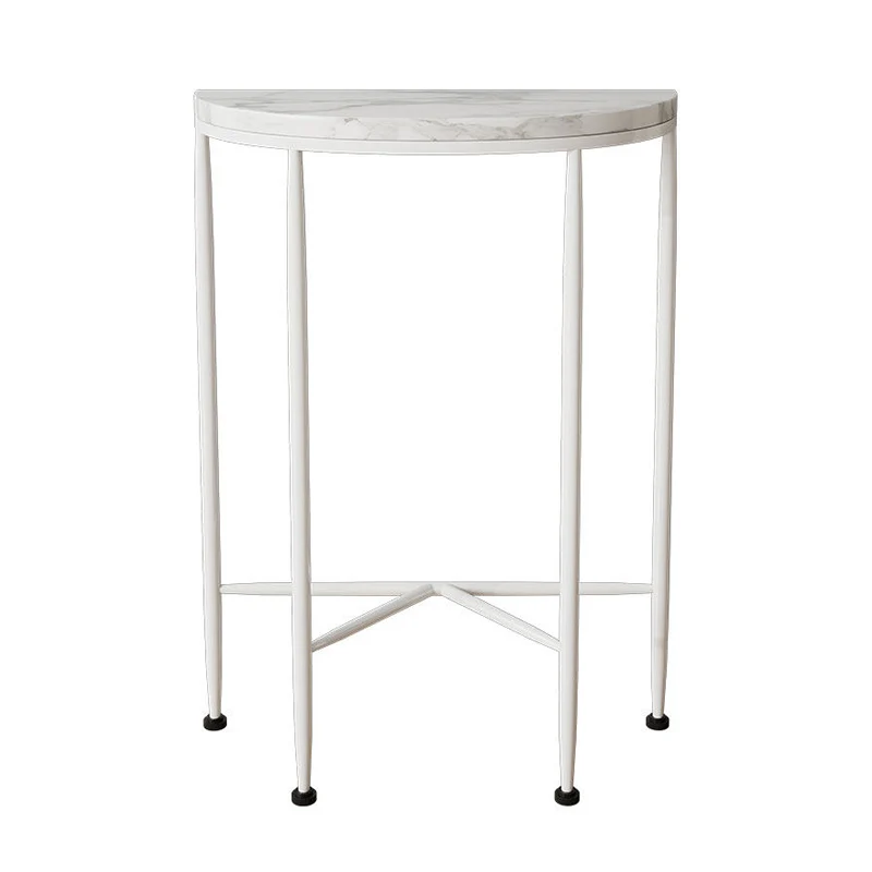 Contemporary Scandinavian Carbon Steel Plank Semicircular Space-Saving Console Table 1-Tier For Entryway & Hallway