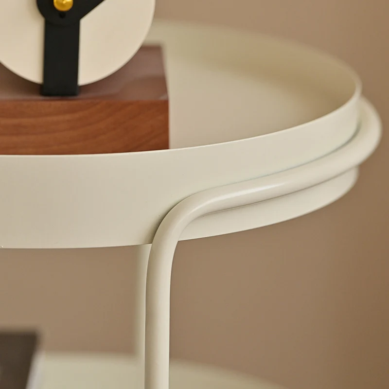 Modern Minimalist High-Temperature Baked Paint Iron Oval Movable End Table 3-Tier For Living Room