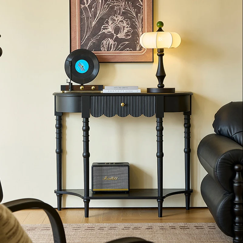 Traditional French Ash Wood Plywood Pine Wood Arc Console Table 1/2-Layer For Entryway & Hallway