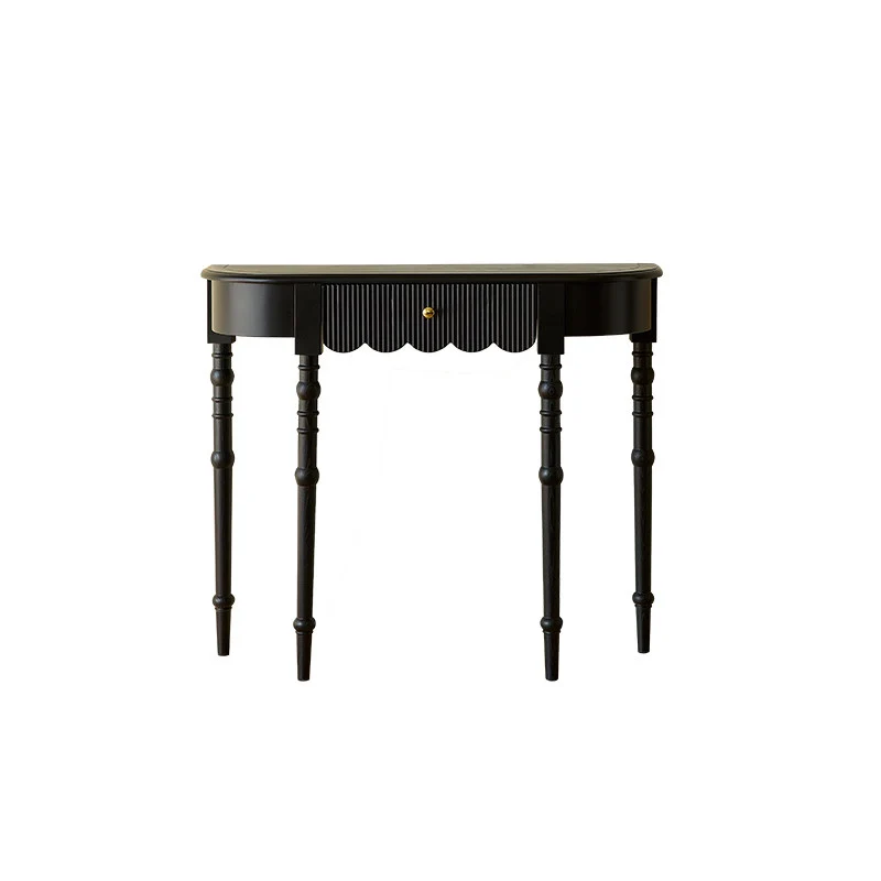 Traditional French Ash Wood Plywood Pine Wood Arc Console Table 1/2-Layer For Entryway & Hallway