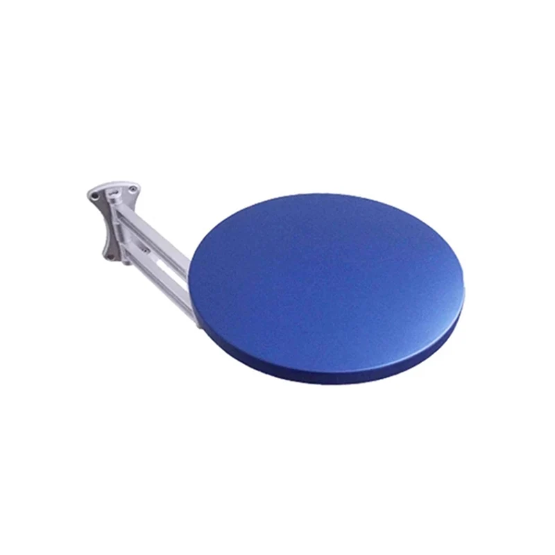 Contemporary Industrial Aluminum Alloy Plywood Round Foldable Extendable Side Table 1-Tier For Living Room & Bedroom