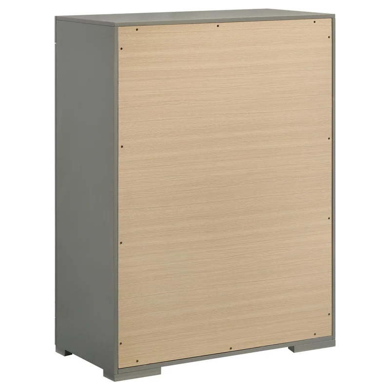 Coaster Furniture Ives 224975 5-Drawer Bedroom Chest of Drawers - Grey High Gloss