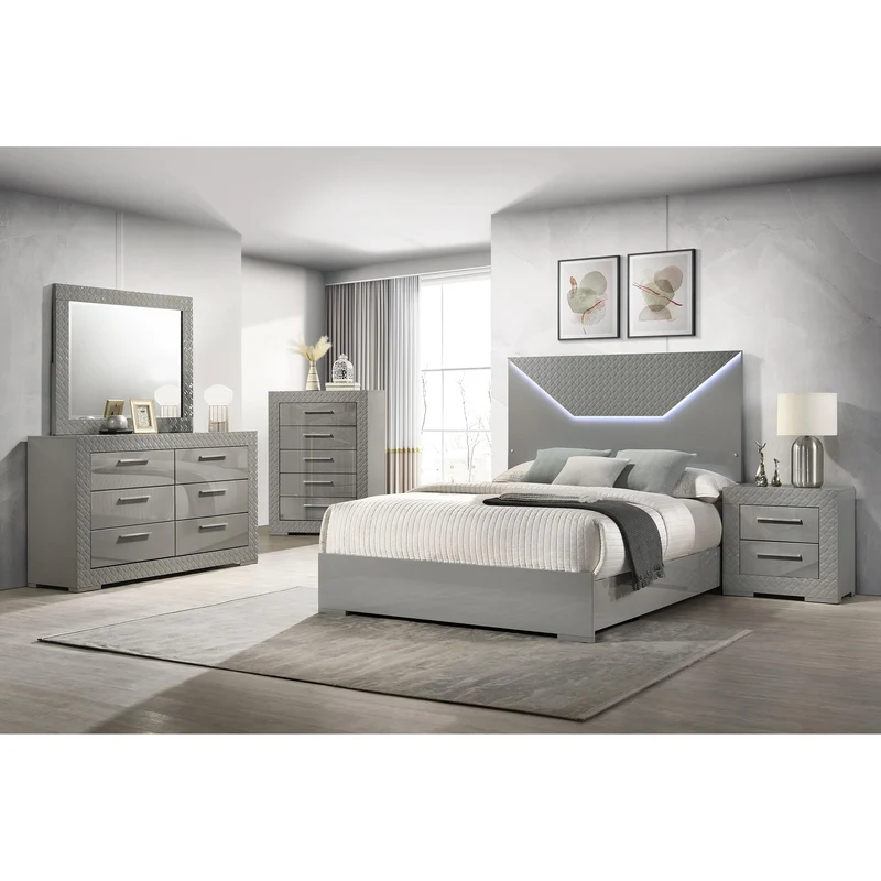 Coaster Furniture Ives 224974 Dresser Mirror - Grey High Gloss