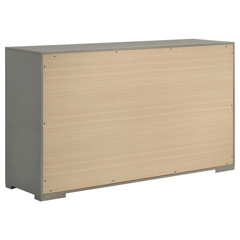 Coaster Furniture Ives 224973 6-Drawer Dresser Cabinet - Grey High Gloss