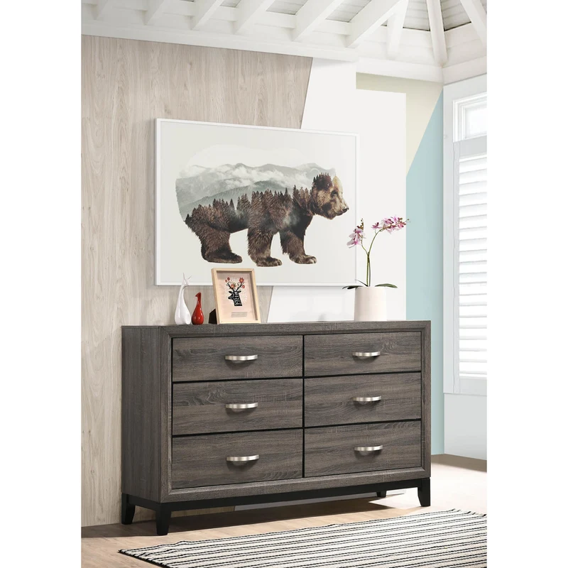 Coaster Furniture Watson 212423 6-Drawer Dresser - Grey Oak
