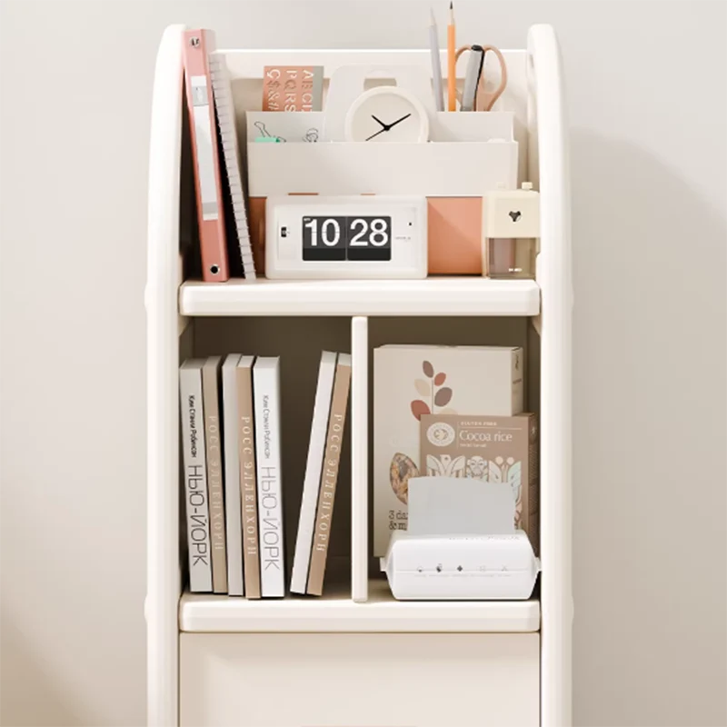 Modern Minimalist Eco-Friendly HDPE Arched Movable Storage Shelf 2-Drawer For Living Room