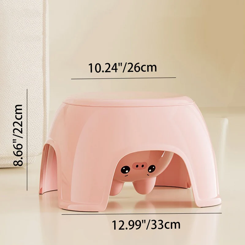 Contemporary Creative Oval PP Plastic Non-Slip Kids Storage Low Stool Backless Armless For Living Room & Entryway