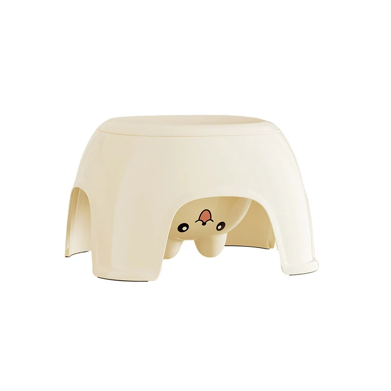 Contemporary Creative Oval PP Plastic Non-Slip Kids Storage Low Stool Backless Armless For Living Room & Entryway