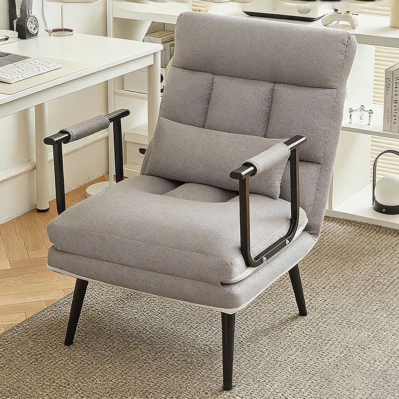 Modern Minimalist Rectangular Breathable Mesh Fabric Steel Foldable Desk Chair Backrest Armrest For Home Office