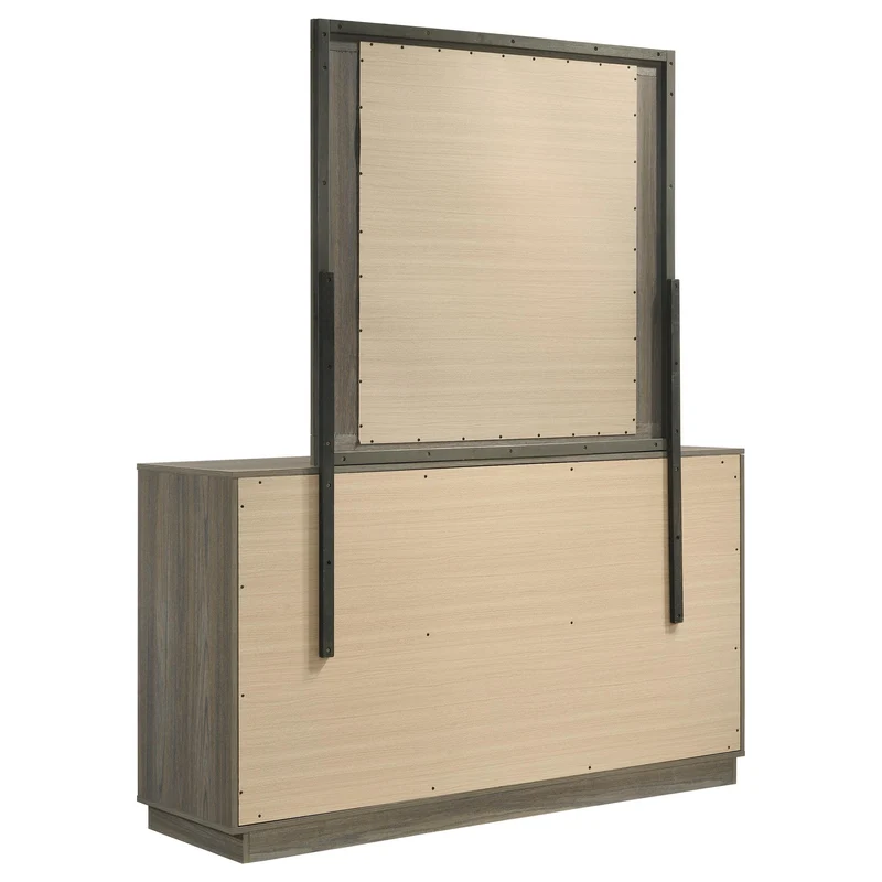 Coaster Furniture Fenwick 224983M 9-Drawer Dresser with Mirror - Grey Oak