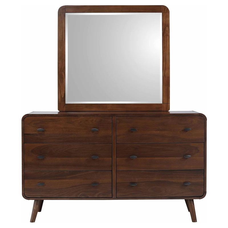 Coaster Furniture Robyn 205133M 6-Drawer Dresser with Mirror - Dark Walnut