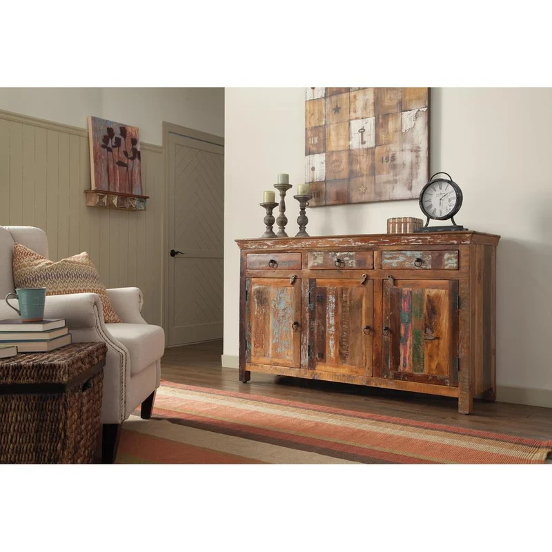 Coaster Furniture Harper 950367 3-door Solid Reclaimed Wood Accent Cabinet - Brown