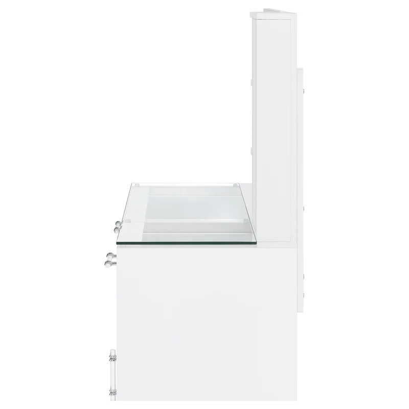 Coaster Furniture Flora 930218 2-drawer Vanity Set with LED Mirror - White High Gloss