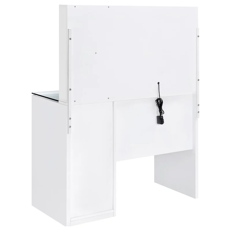 Coaster Furniture Flora 930218 2-drawer Vanity Set with LED Mirror - White High Gloss