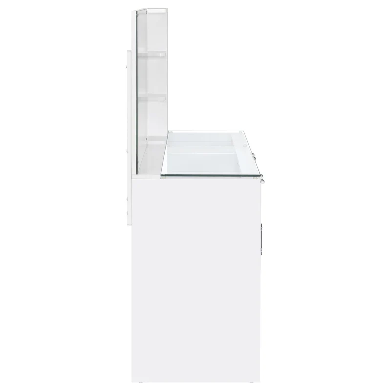 Coaster Furniture Flora 930218 2-drawer Vanity Set with LED Mirror - White High Gloss