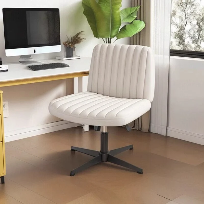 Modern Minimalist Square Rectangular Cat Scratch Leather Solid Wood Plywood Iron 360°Swivel Movable Height Adjustable Desk Chair Backrest Armless For Home Office