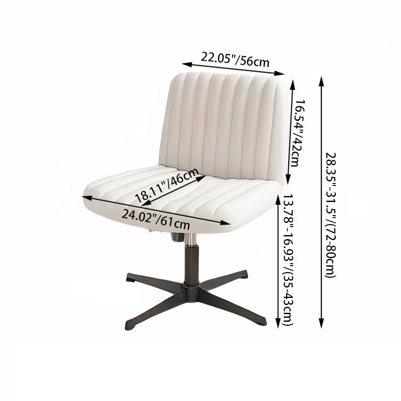 Modern Minimalist Square Rectangular Cat Scratch Leather Solid Wood Plywood Iron 360°Swivel Movable Height Adjustable Desk Chair Backrest Armless For Home Office