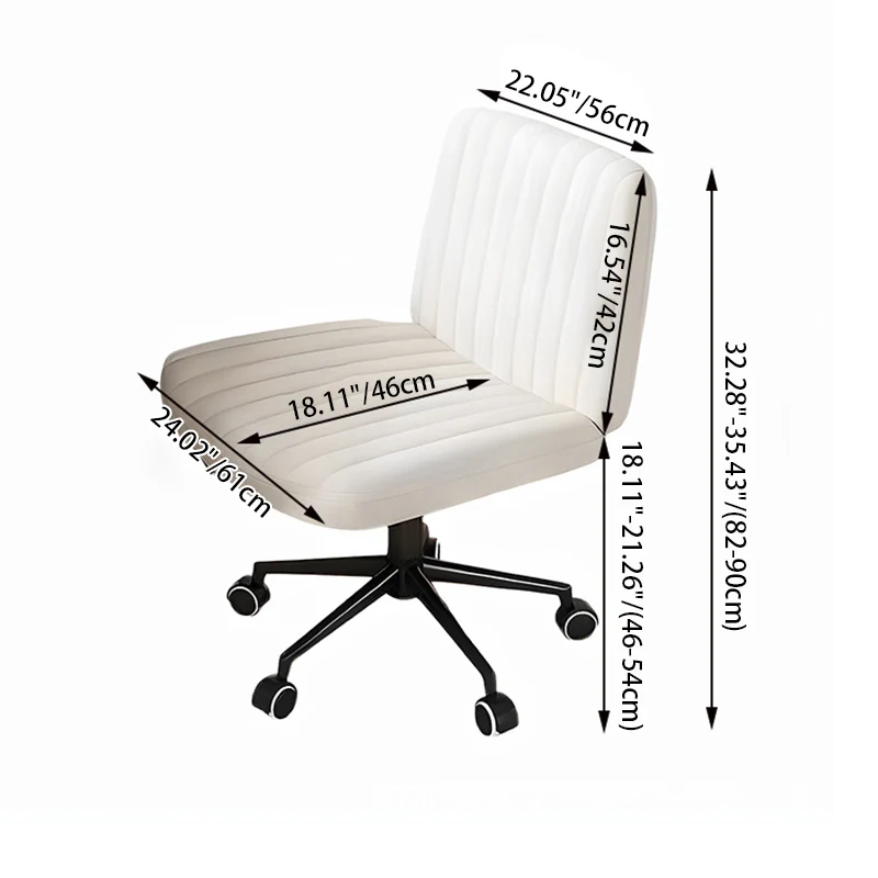 Modern Minimalist Square Rectangular Cat Scratch Leather Solid Wood Plywood Iron 360°Swivel Movable Height Adjustable Desk Chair Backrest Armless For Home Office
