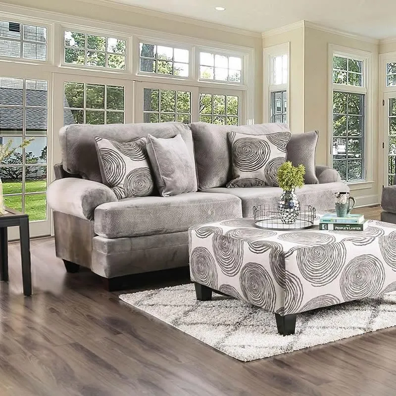 Furniture of America Bonaventura Stationary Fabric Sofa SM5142GY-SF